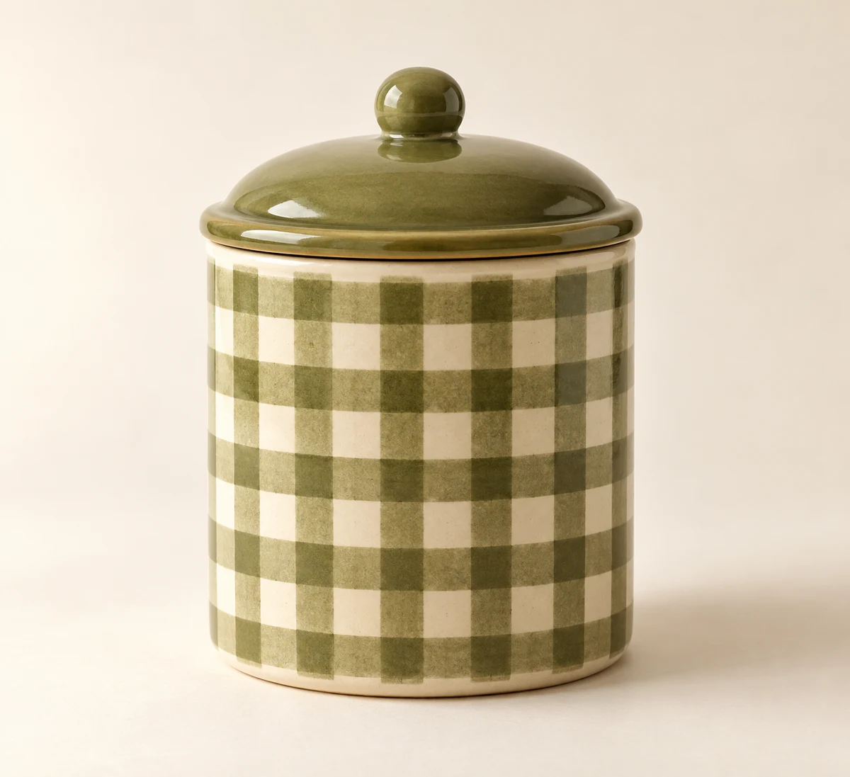 Olive Gingham: cream, olive green gingham